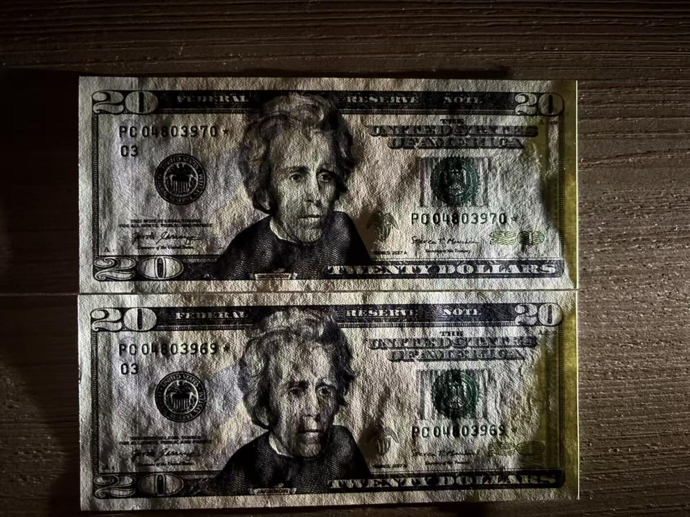 【礼羽收藏】🌏世界钱币拍卖第118期 2017年20美元补号，品相UNC