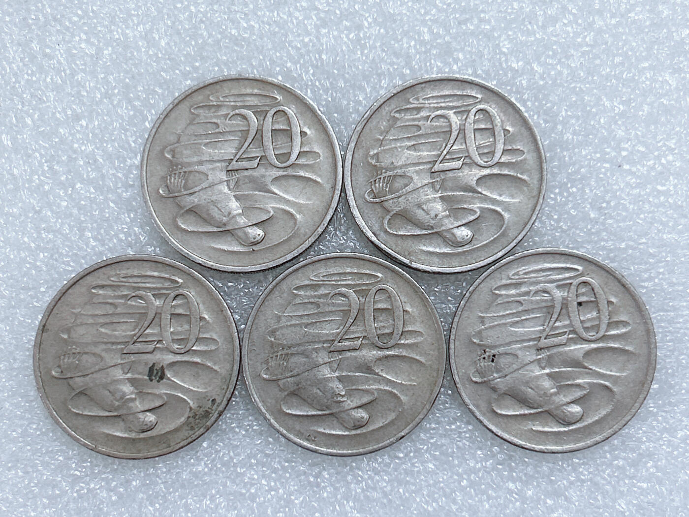 第一海外回流一元起拍收藏 散集专场  第284期 澳大利亚1970年20分硬币 5枚