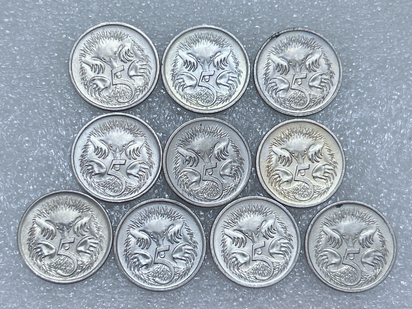 第一海外回流一元起拍收藏 散集专场  第284期 澳大利亚5分硬币 高冠女王版 10枚 原光品