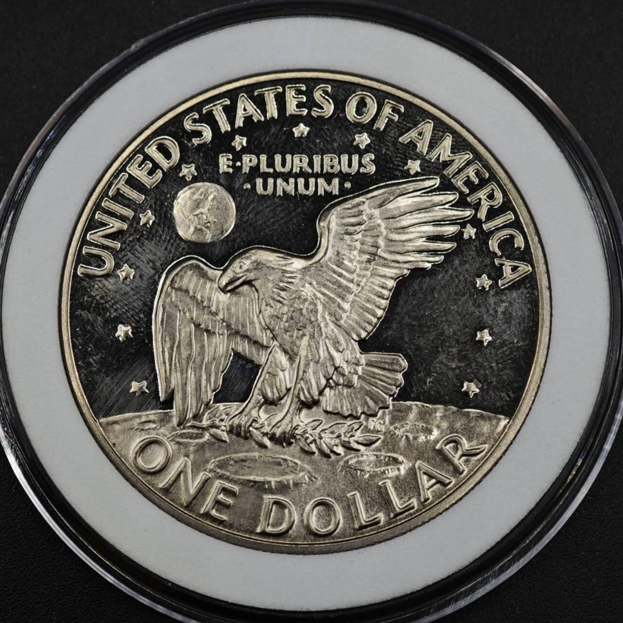 【淘币小摊】实时拍第八百三十七拍   散币银币场   满百包邮可预留二周 每周一统一发货   美国1977年艾森豪威尔1元精制镍币