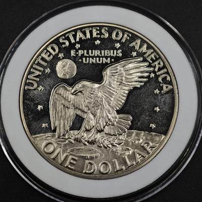 【淘币小摊】实时拍第八百三十七拍   散币银币场   满百包邮可预留二周 每周一统一发货   - 美国1977年艾森豪威尔1元精制镍币