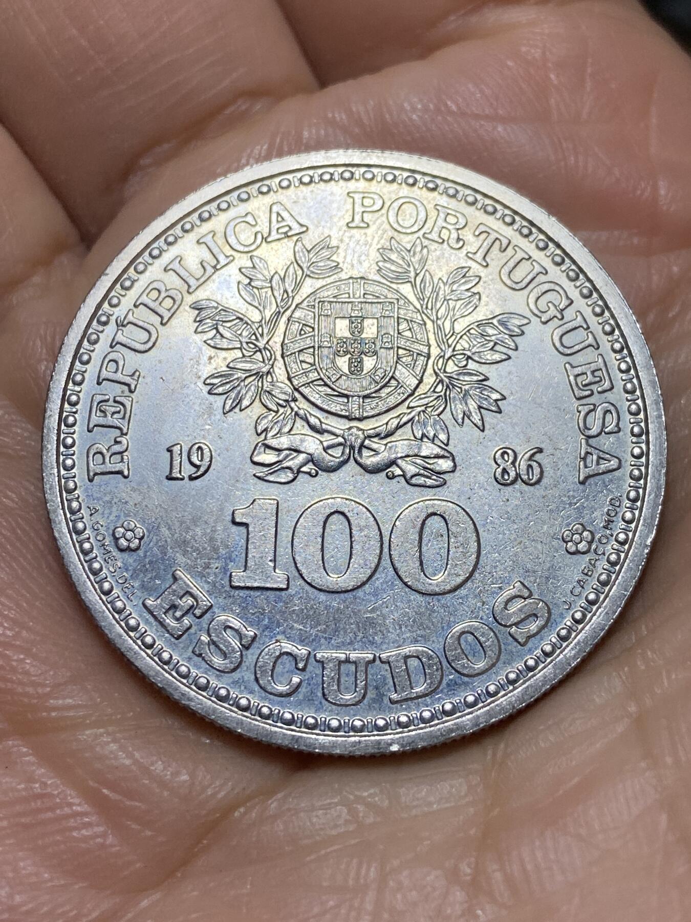 2026年第一场(总第一百七十场）外国好品散币场(免佣金) 葡萄牙🇵🇹1986年100埃斯库多克朗型币(墨西哥世界杯纪念币)