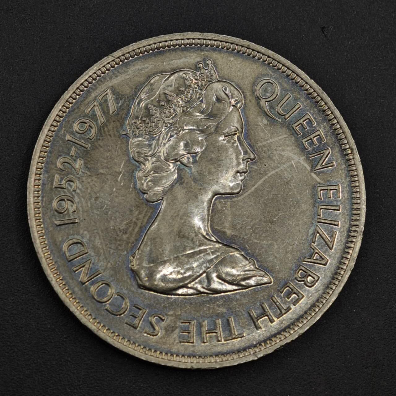 【淘币小摊】实时拍第八百三十七拍   散币银币场   满百包邮可预留二周 每周一统一发货   泽西岛1977年女王登基银禧25便士纪念币