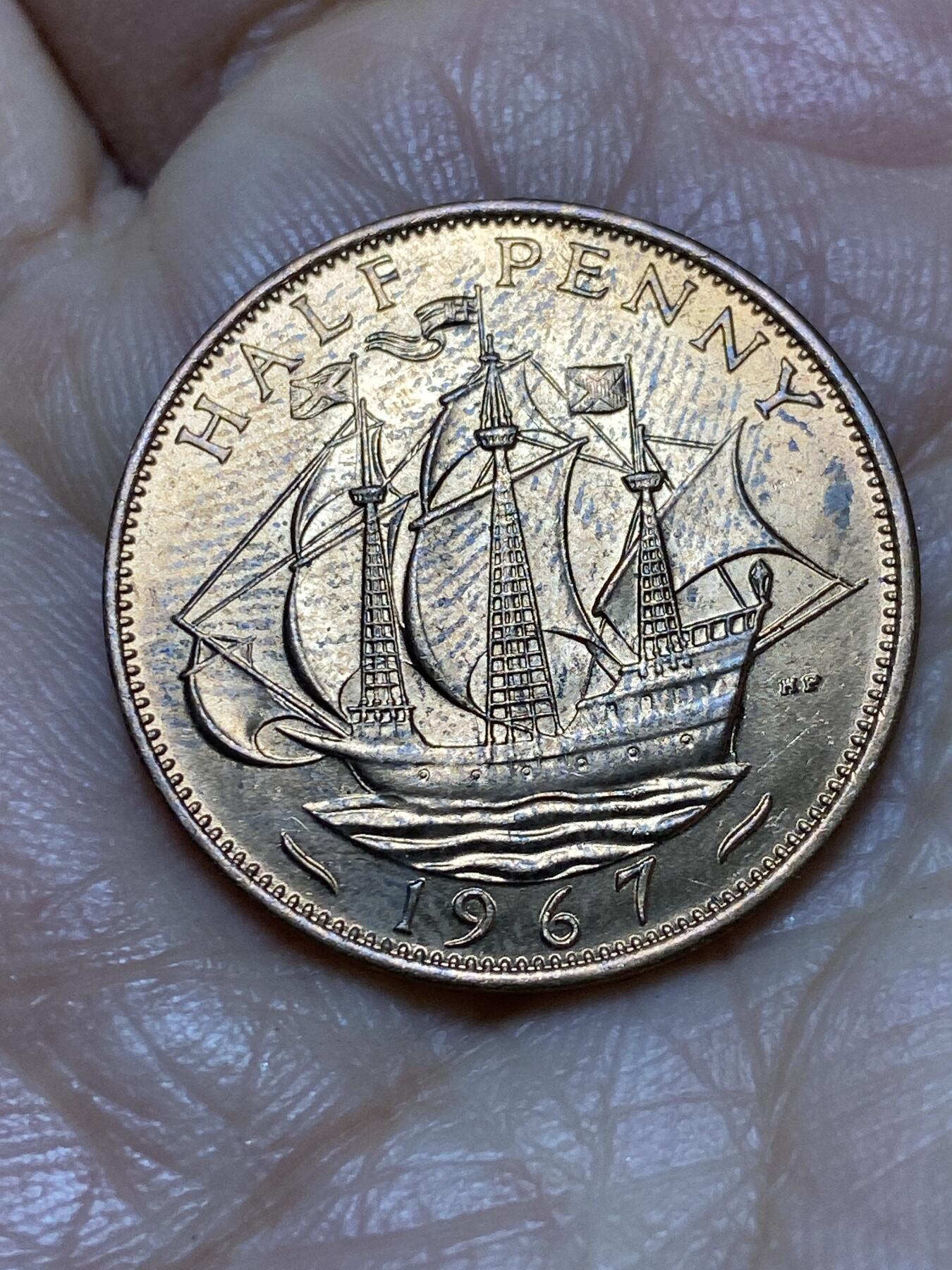 2026年第一场(总第一百七十场）外国好品散币场(免佣金) 原光好品–英国🇬🇧1967年半便士(伊丽莎白二世青年桂冠第二版，普制币关门年)