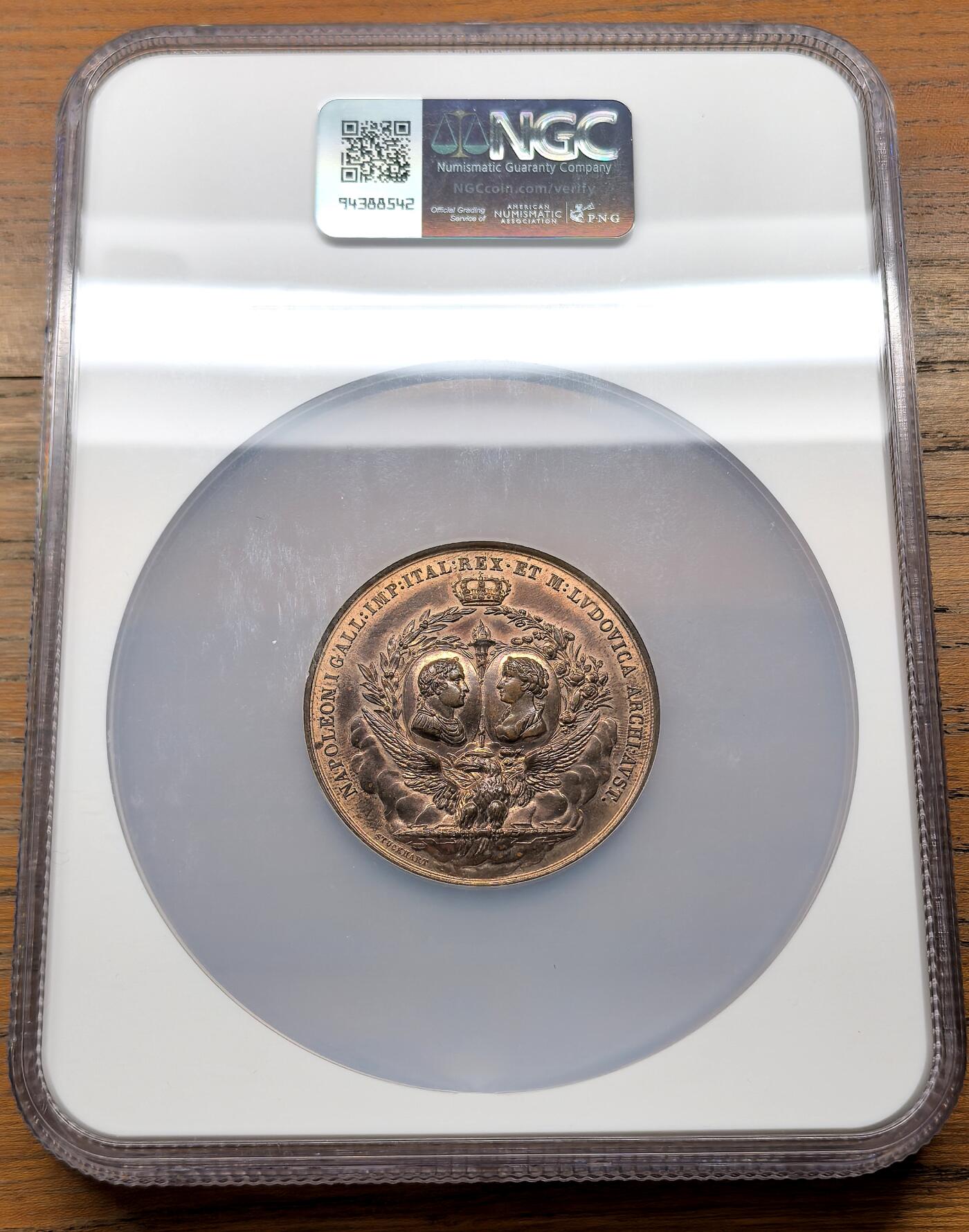 凡希社世界钱币微拍第三百十六期 1811法国罗马王诞生纪念大铜章NGC-MS64