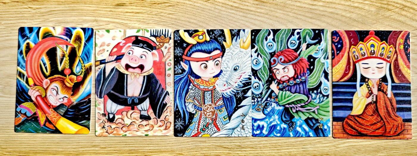 卡牌限时027期专场（11号晚22点截拍） 【全新】山河潮玩-天空绘-西游师徒五人-浮雕普卡*5张全