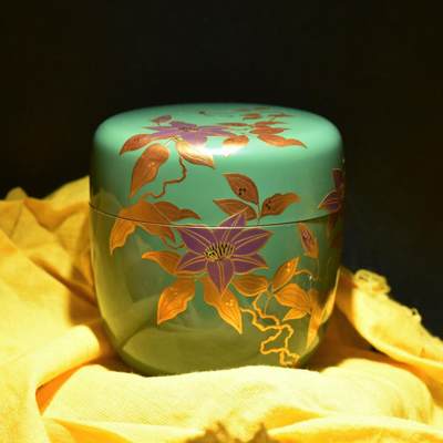 【良泉】第45期【直播场】1月15日晚19.30点开拍！ 208组，西方古代钱币、丝路古珠杂项专场 - 近现代【日本】顶级嵌贝母，涂金绿茶枣，牵牛花图案，塗師︰坂下仙秀