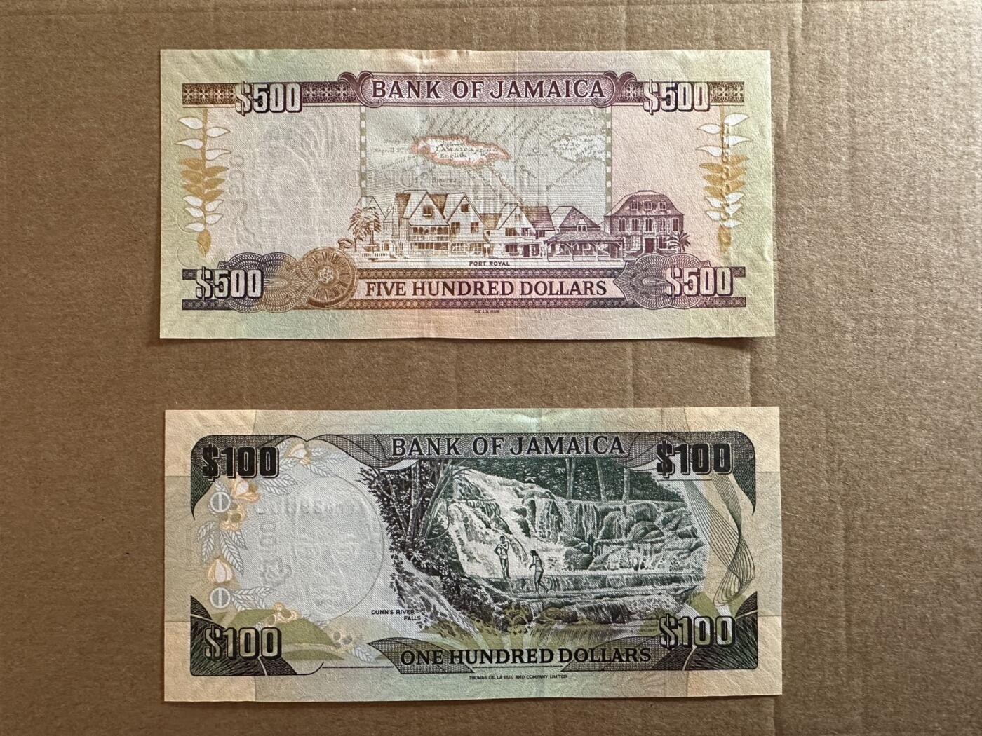 🐍甜小邱世界纸币收藏🐍第138期精品场💐 无47靓号两张 全新UNC 牙买加 500 1000元