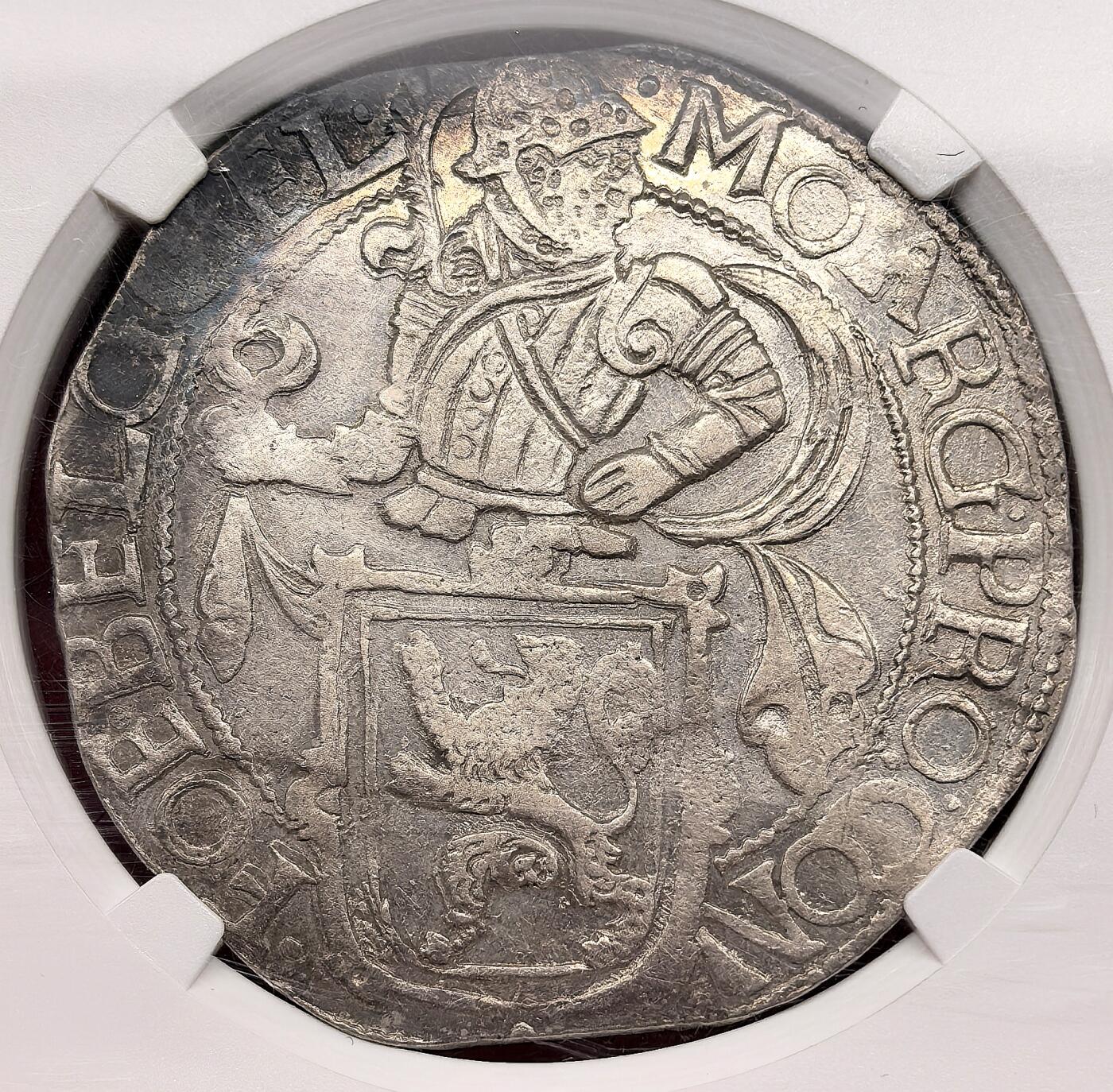 凡希社世界钱币微拍第三百十六期 1647荷兰联省共和国格尔得兰骑士盾徽1达勒大银NGC-MS61，品相优良，藏家精选！