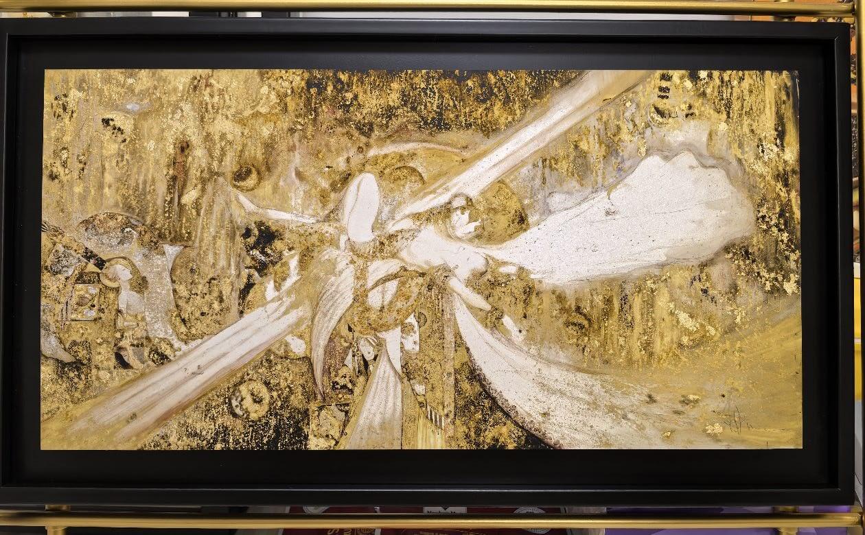 丫丫卡拍--跨年特档*满赠妲己特卡，本场包含之前流拍品（12月31日22点截拍） 【天野喜孝】最终幻想之父全球限量75幅（丝网+金箔）亲签版画-含收藏证书 金色主题非常高级，细节拉满