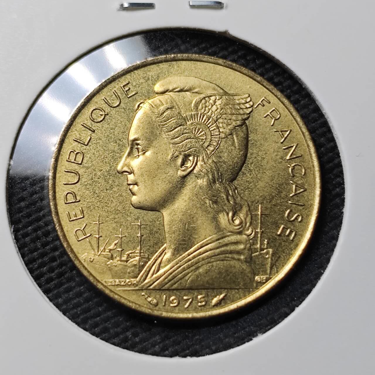 KK钱币收藏小铺 《套币 好品/批量散币专场》  2月预留时间 周末发货   1975法属伊萨20法郎 好品