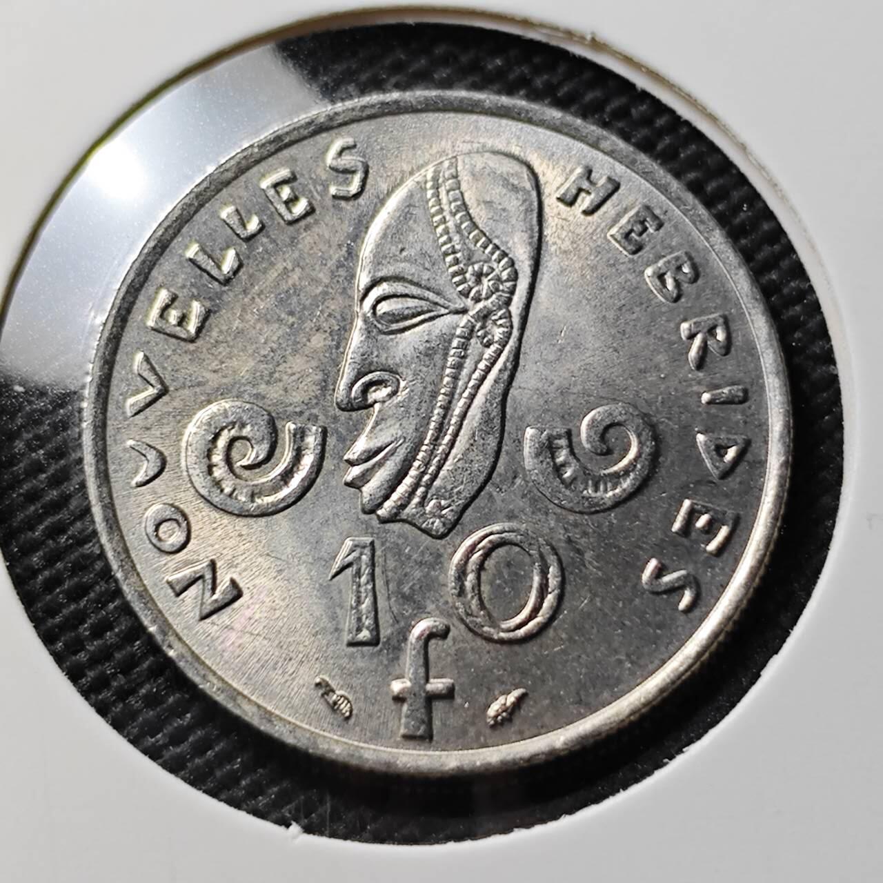 KK钱币收藏小铺 《套币 好品/批量散币专场》  2月预留时间 周末发货  1975法属赫布里底10法郎 好品