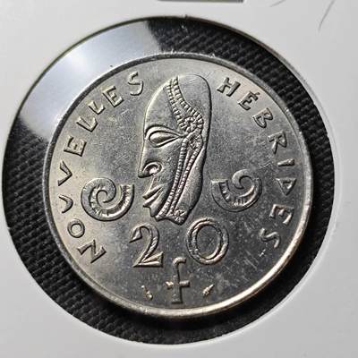 KK钱币收藏小铺 《套币 好品/批量散币专场》  2月预留时间 周末发货 -  1975法属赫布里底20法郎 好品