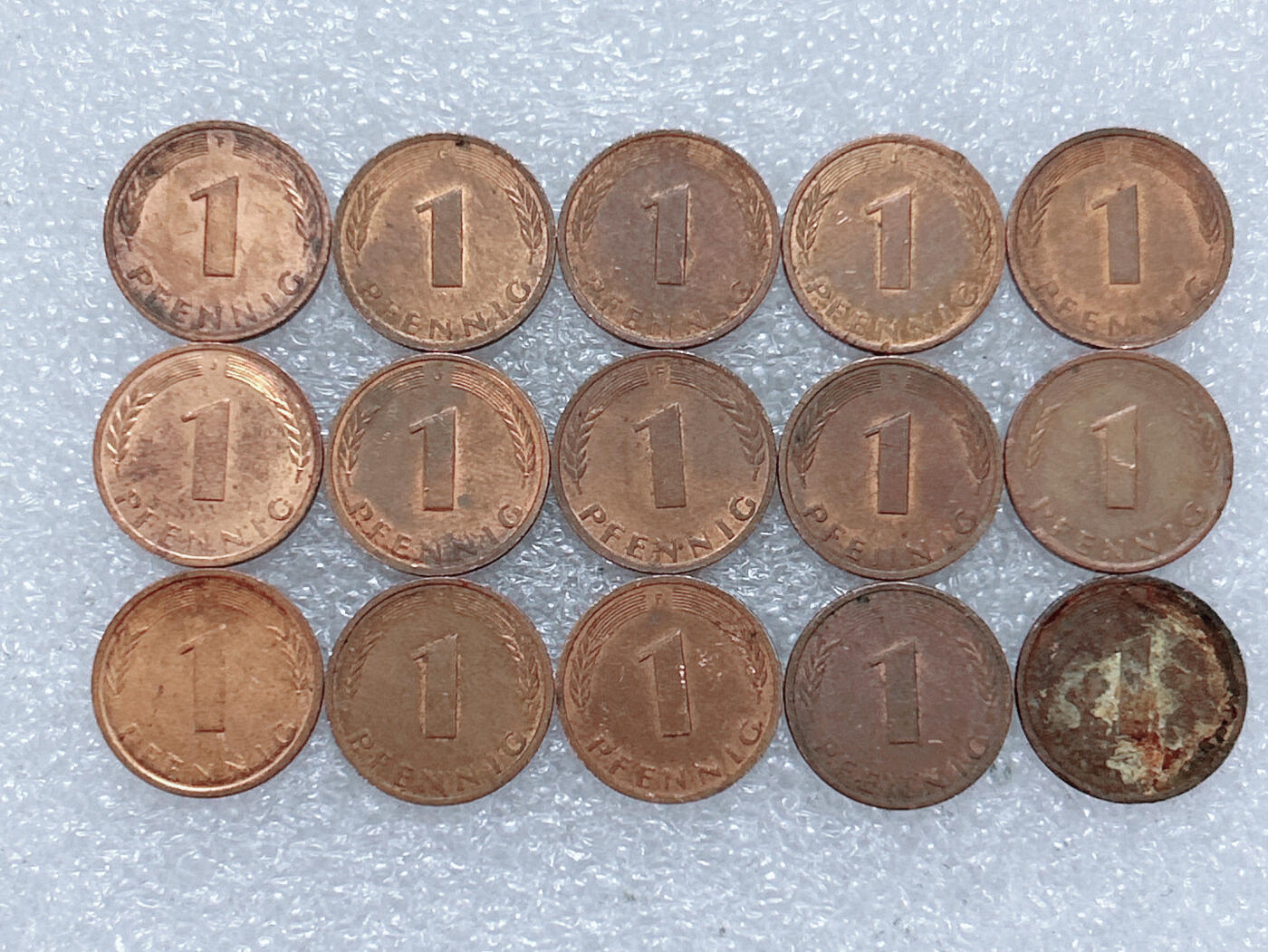第一海外回流一元起拍收藏 散集专场  第284期 德国1芬尼硬币 15枚
