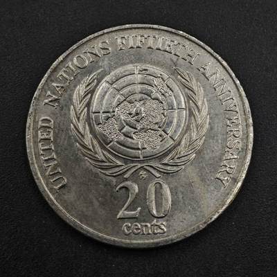 【淘币小摊】实时拍第八百三十七拍   散币银币场   满百包邮可预留二周 每周一统一发货   - 澳大利亚1995年联合国50周年20分纪念币