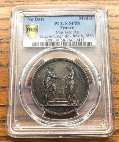 凡希社世界钱币微拍第三百十六期 - 1831法国婚姻纪念银章PCGS-SP58