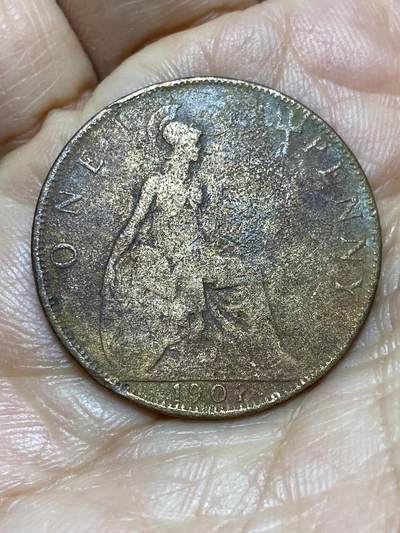 2026年第一场(总第一百七十场）外国好品散币场(免佣金) - 英国🇬🇧1901年1便士(维多利亚女王逝世年，老年披纱关门年)