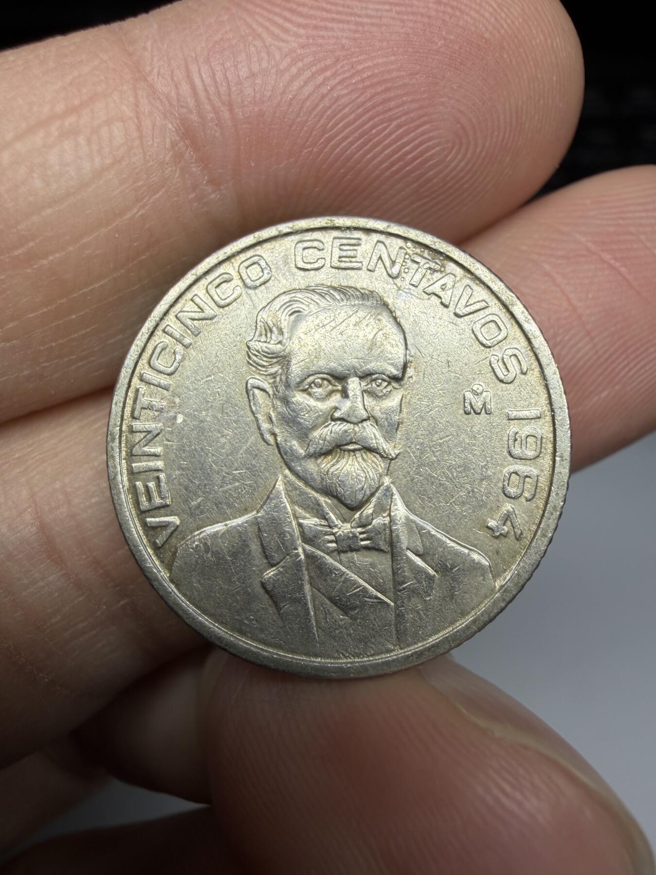 2025年集古藏今外币拍卖第十一期-第6场—（总第296拍），可以寄存60天，满160元包邮。 1964年墨西哥25分