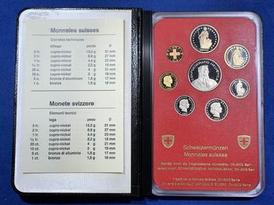 《竞宝斋》第453场 周日，周一 2场连拍 （全场包邮，欢迎送拍） - 瑞士1981年精制套币 黑皮本