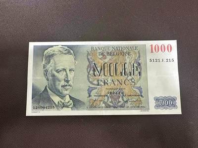 喜羊羊钱币收藏2025第11期(流通品相场) - 比利时	P-131 1954年1000法郎	0	品相如图				5121.F.215			