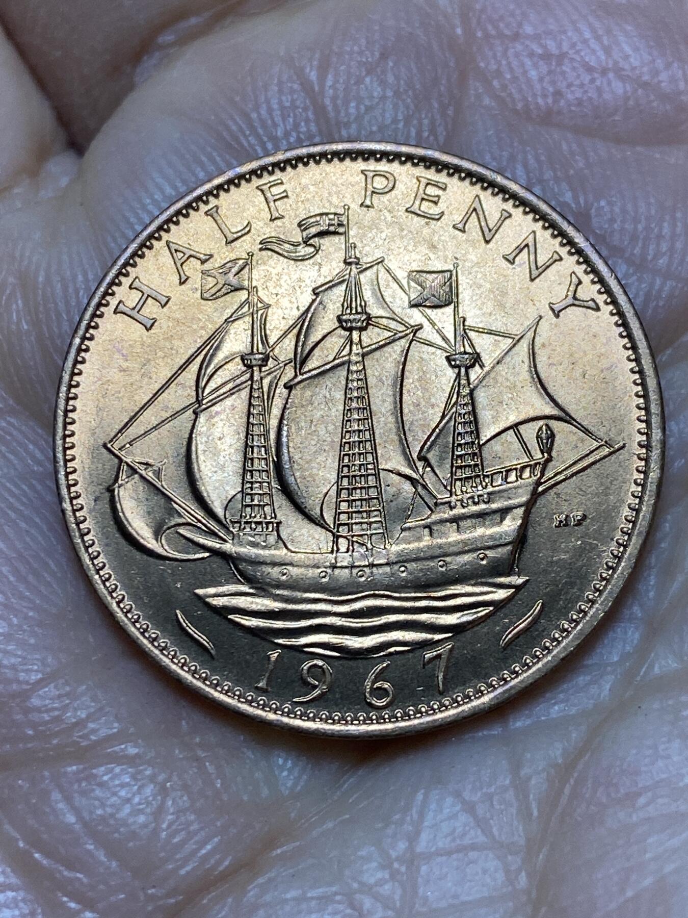 2026年第一场(总第一百七十场）外国好品散币场(免佣金) 原光好品–英国🇬🇧1967年半便士(伊丽莎白二世青年桂冠第二版，普制币关门年)