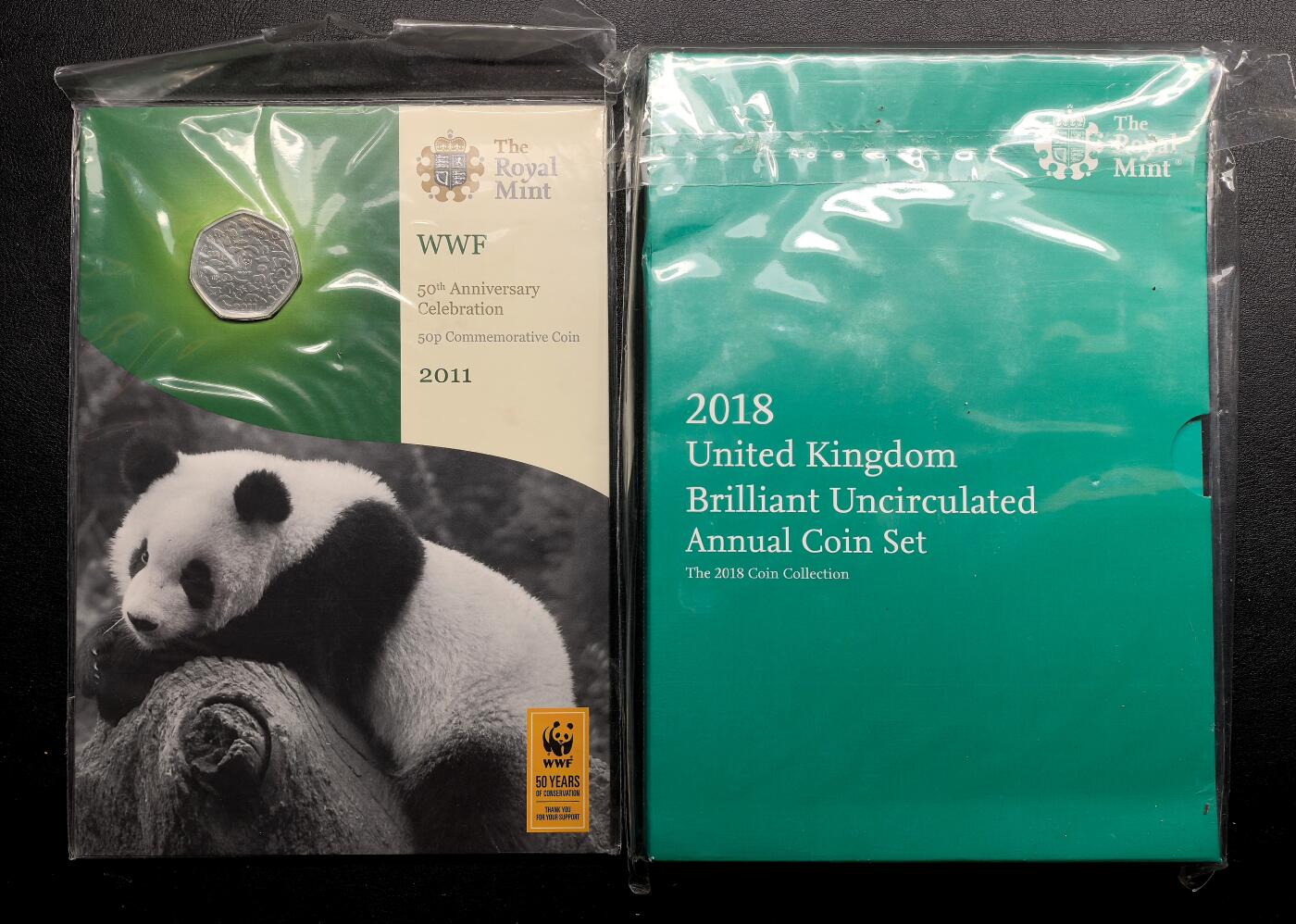 凡希社世界钱币微拍第三百十六期 2018英国钱币套册+2011英国WWF纪念50便士，原厂塑封。