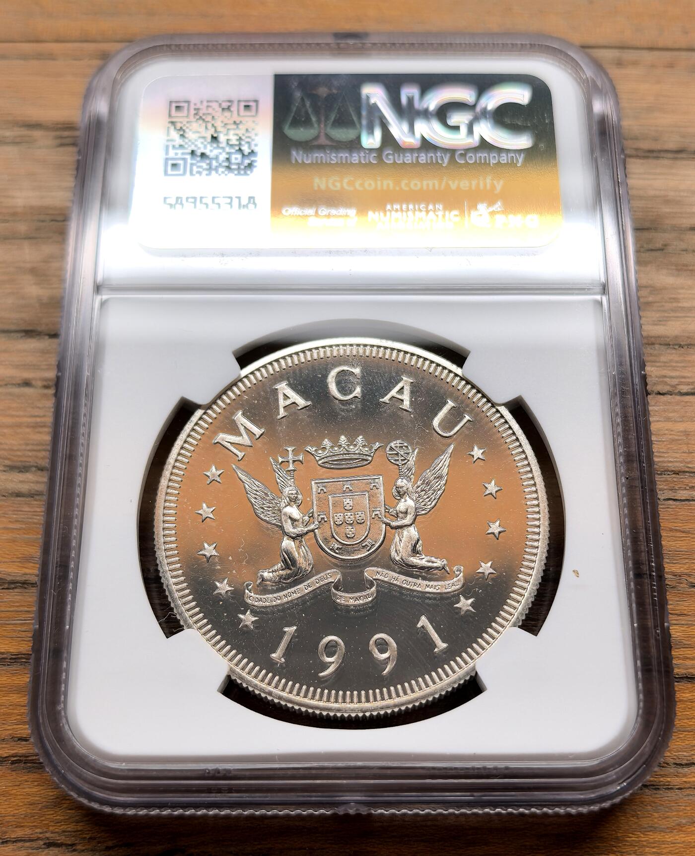 凡希社世界钱币微拍第三百十六期 1991中国澳门生肖羊100元大银NGC-MS69