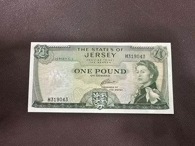 喜羊羊钱币收藏2025第11期(流通品相场) - 	泽西岛	P-8 1963年1镑				H319043			