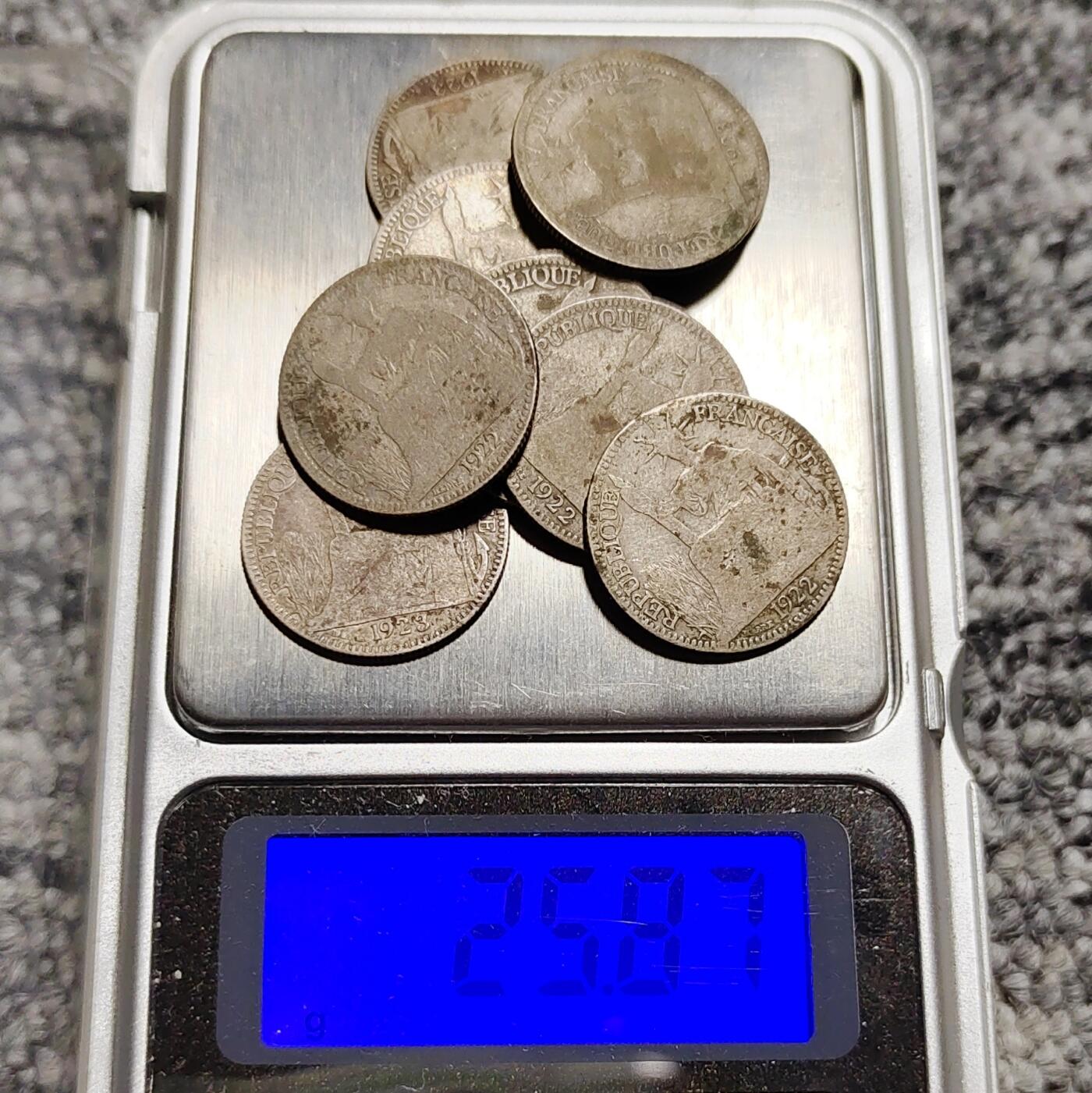 法属印支坐洋10分小银币十枚