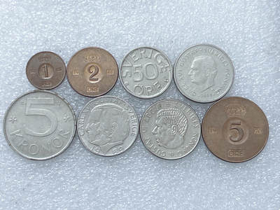 第一海外回流一元起拍收藏 散集专场  第284期 - 瑞典硬币 8枚