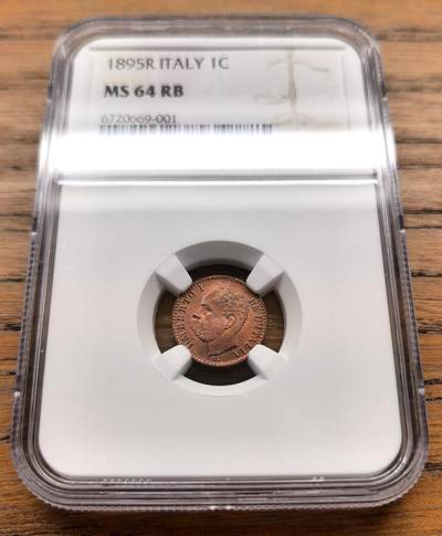 凡希社世界钱币微拍第三百十六期 - 1895R意大利翁贝托1分铜币NGC-MS64