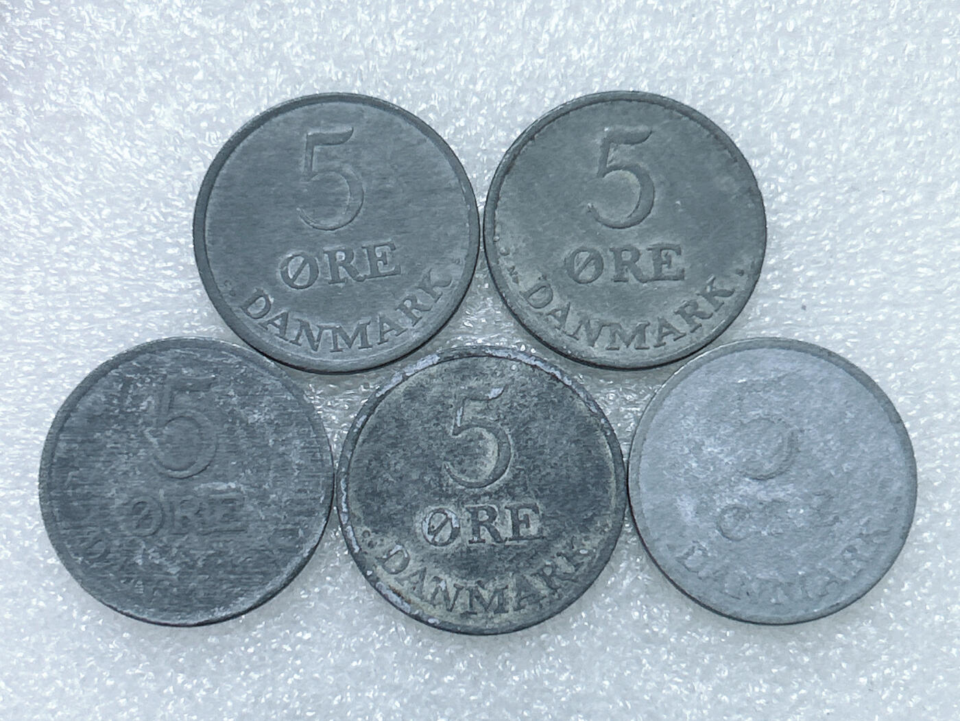 第一海外回流一元起拍收藏 散集专场  第284期 丹麦5欧尔锌币 5枚