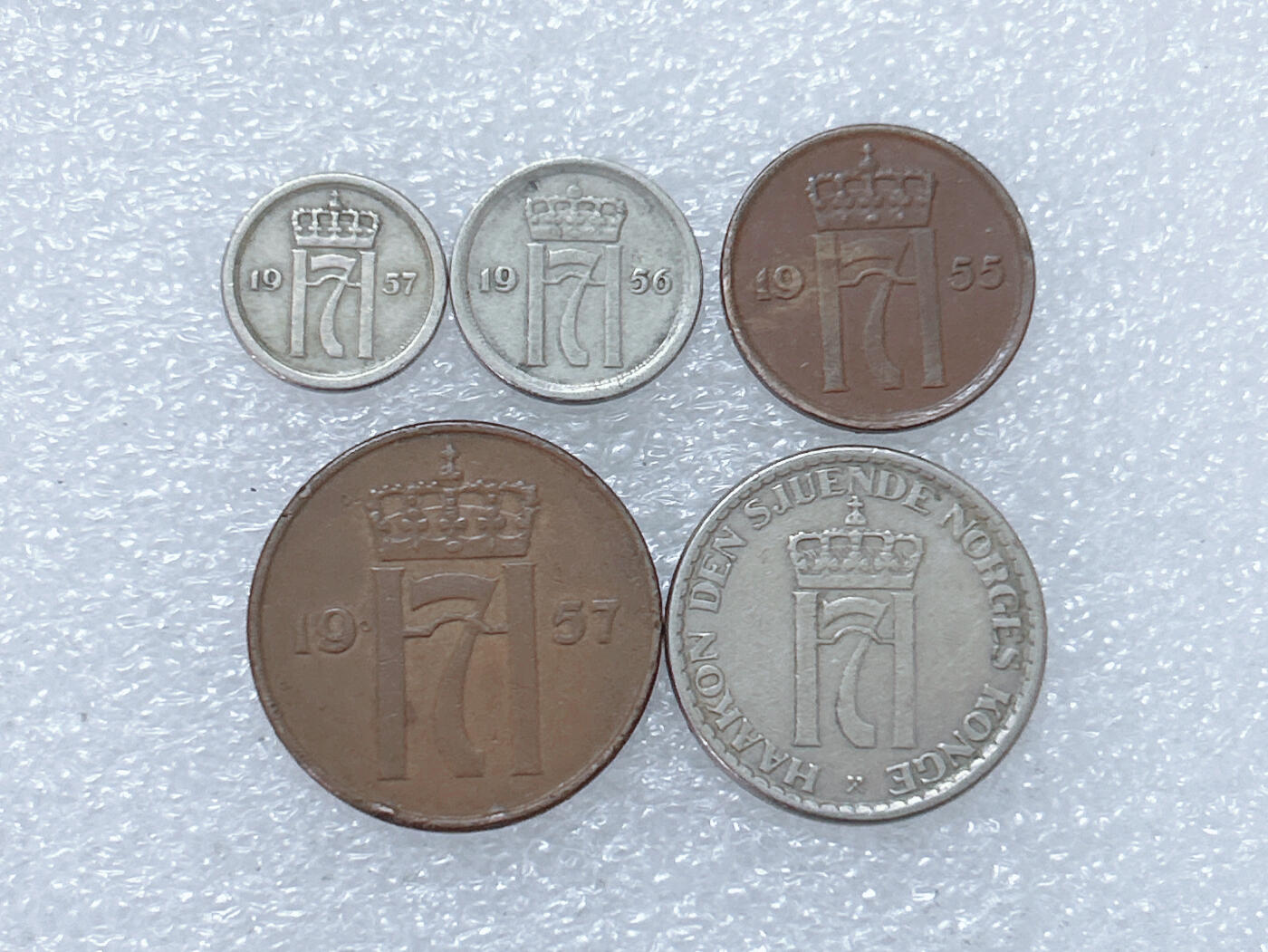 第一海外回流一元起拍收藏 散集专场  第284期 挪威7字版硬币 5枚