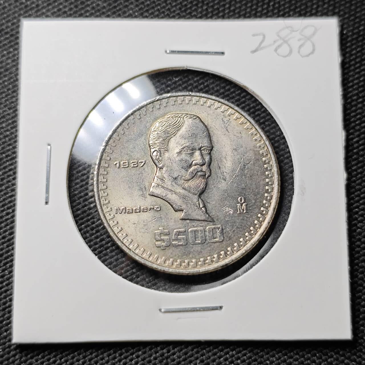 KK钱币收藏小铺 《套币 好品/批量散币专场》  2月预留时间 周末发货  1987墨西哥500比索 好品