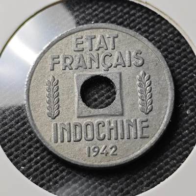 KK钱币收藏小铺 《套币 好品/批量散币专场》  2月预留时间 周末发货 -  1942法属印支1/4分锌币 好品