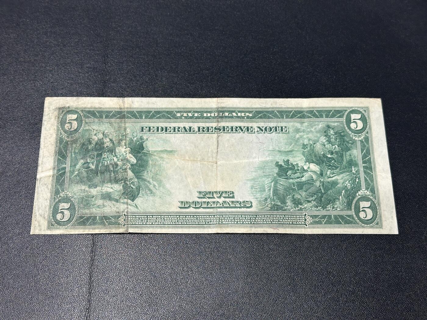 《外钞收藏家》第五百九十八期（2026年新年第一场）（本平台长期征集拍品、欢迎藏友们联系合作） 1913年美国5美元 大尺寸版 非全新 品相如图 尾751