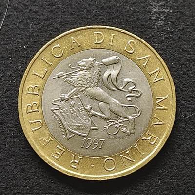 【全场包邮】纯粹捡漏拍490场（免费代拍第27场） - 圣马力诺1997年1000里拉建城千年双色币