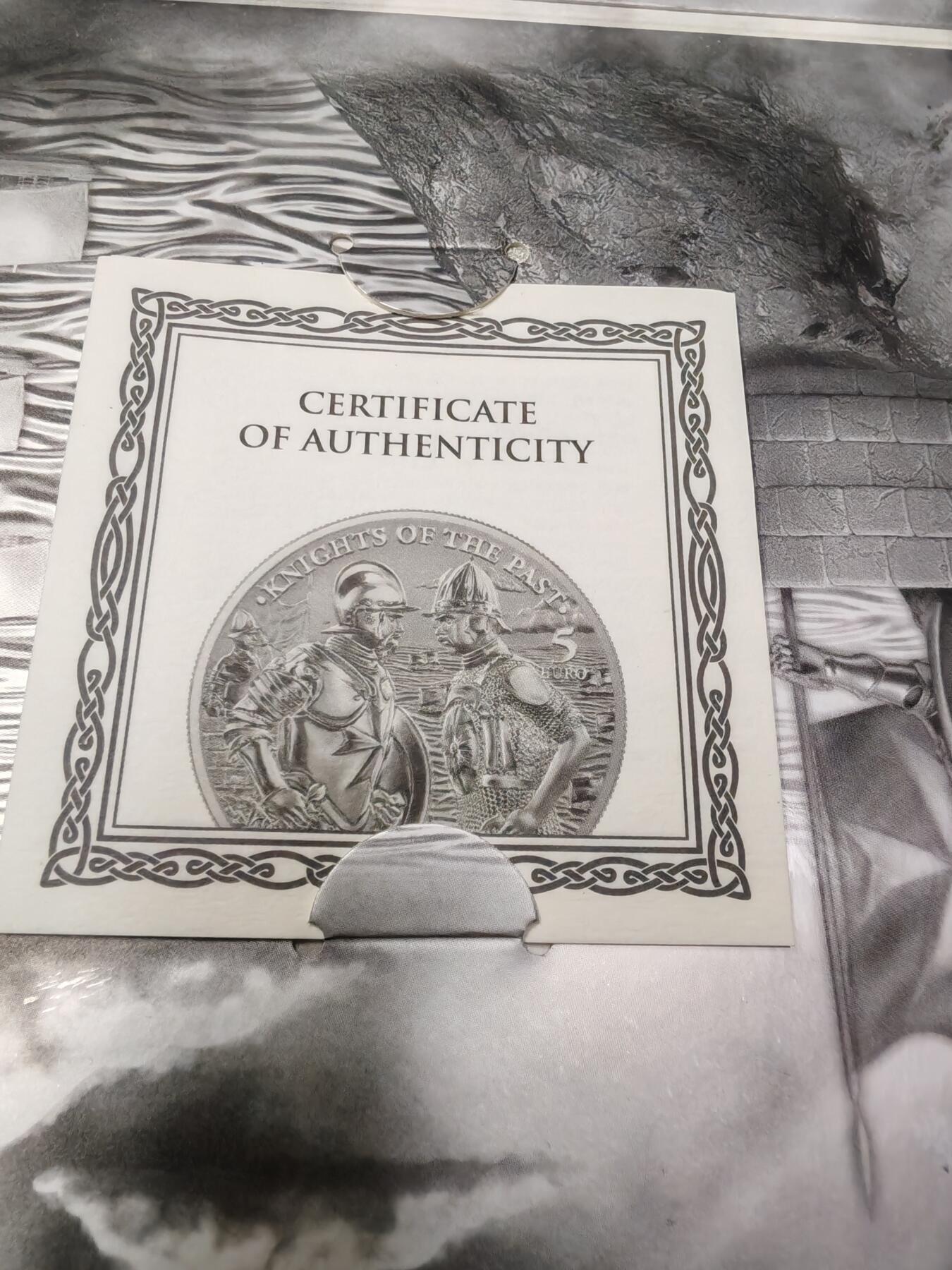 长老汇蛇年精选第九十场拍卖  2022马耳他过去的武士5欧元1盎司银币，卡装，1.5万枚