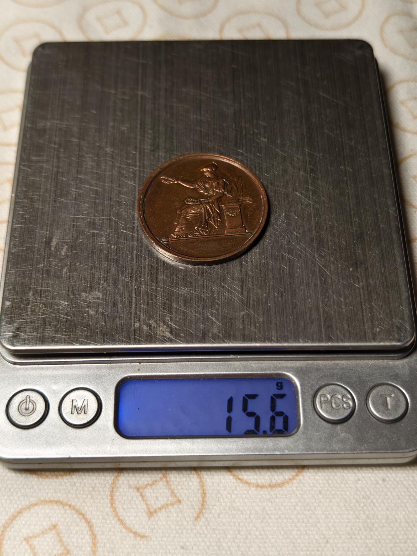 抚柳草堂-第五期章牌钱币（元旦欢庆场） 奖章勋章限时免佣 满百包邮 放漏专场 19世纪法国塔尔纳-加龙省文理与艺术学会纪念铜章 15.6克 33.5mm 早期蜜蜂边铭