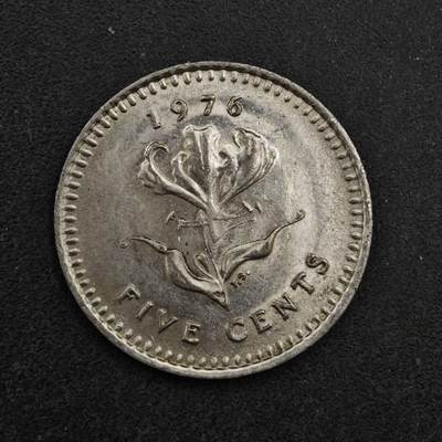 【淘币小摊】实时拍第八百三十八拍   散币银币场   满百包邮可预留二周 每周一统一发货   - 罗德西亚1976年5分镍币