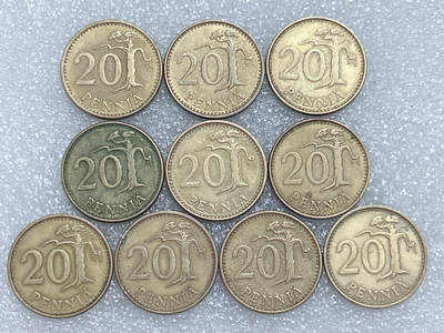 第一海外回流一元起拍收藏 散集专场  第285期 - 芬兰20芬尼硬币 10枚