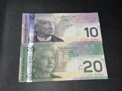 《外钞收藏家》第五百九十八期（2026年新年第一场）（本平台长期征集拍品、欢迎藏友们联系合作） - 加拿大旅版10加元近全新+20加元非全新