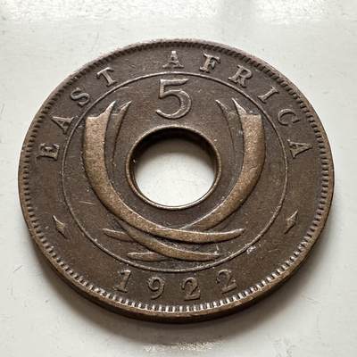 🌹外币初藏🌹🐯2026年第1场  每周二四六晚8️⃣点 接代拍 - 英属东非1922年五分