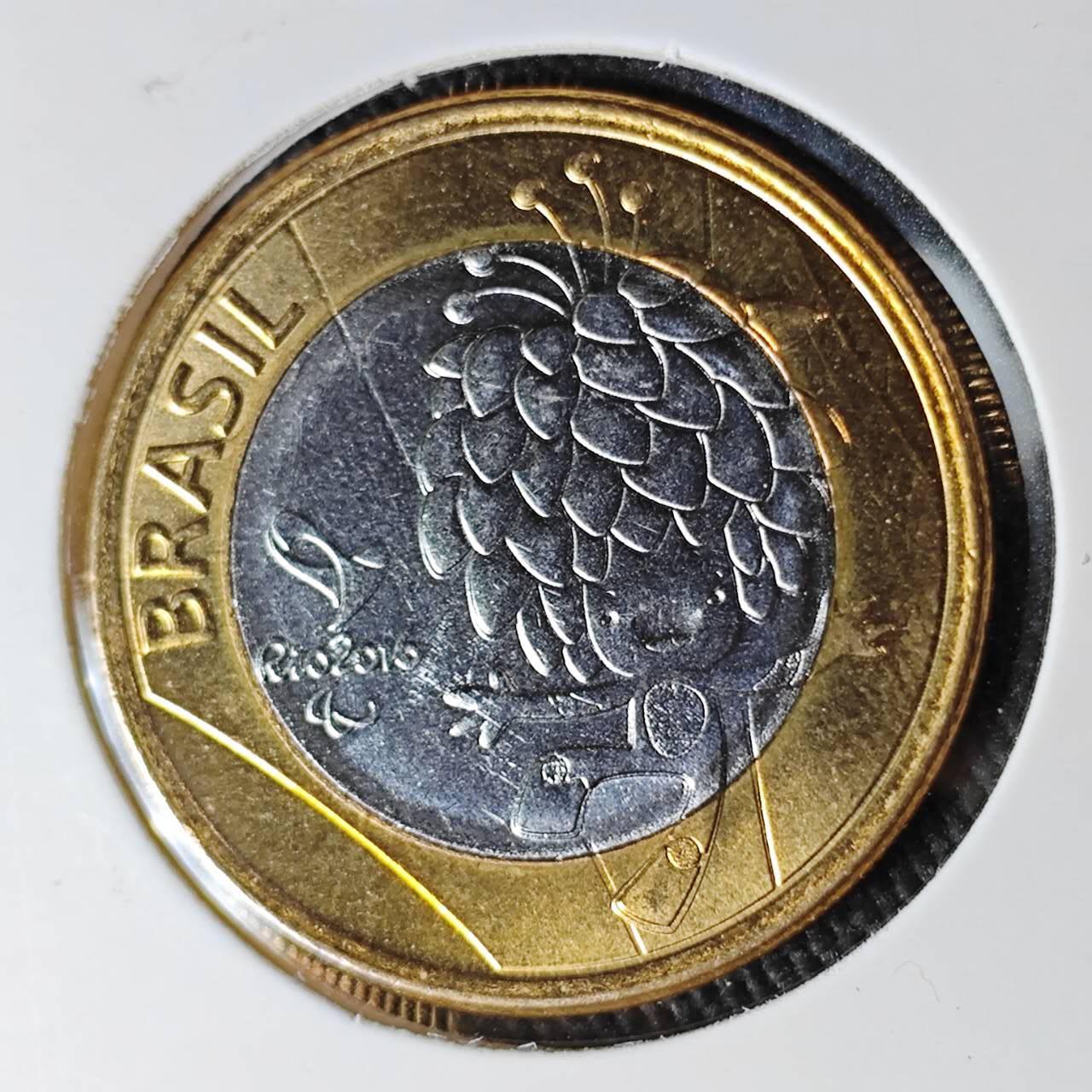 KK钱币收藏小铺 第376期  2月预留时间 周末发货  巴西1瑞尔双色币纪念币