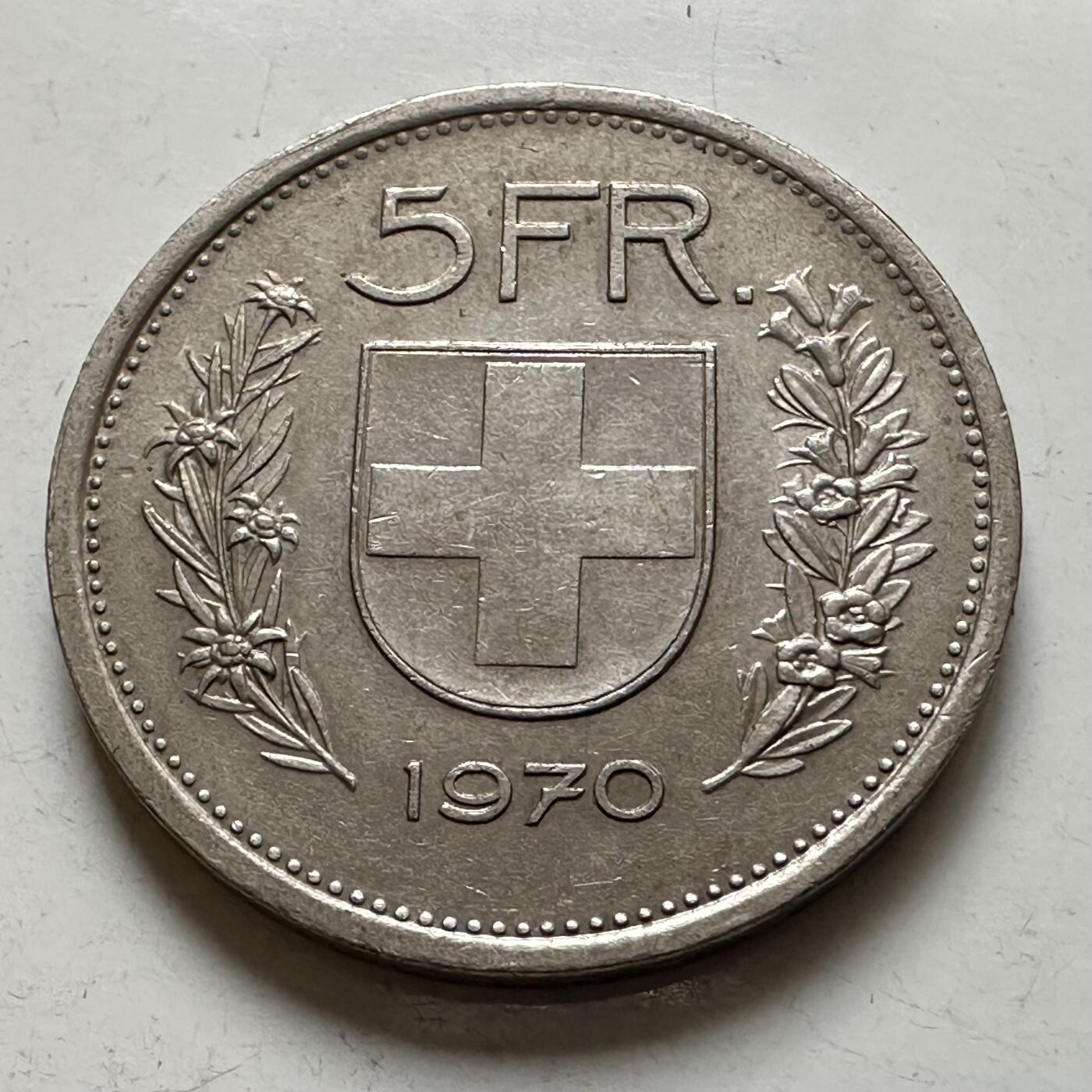 🌹外币初藏🌹🐯2026年第1场  每周二四六晚8️⃣点 接代拍 瑞士1970年五法郎