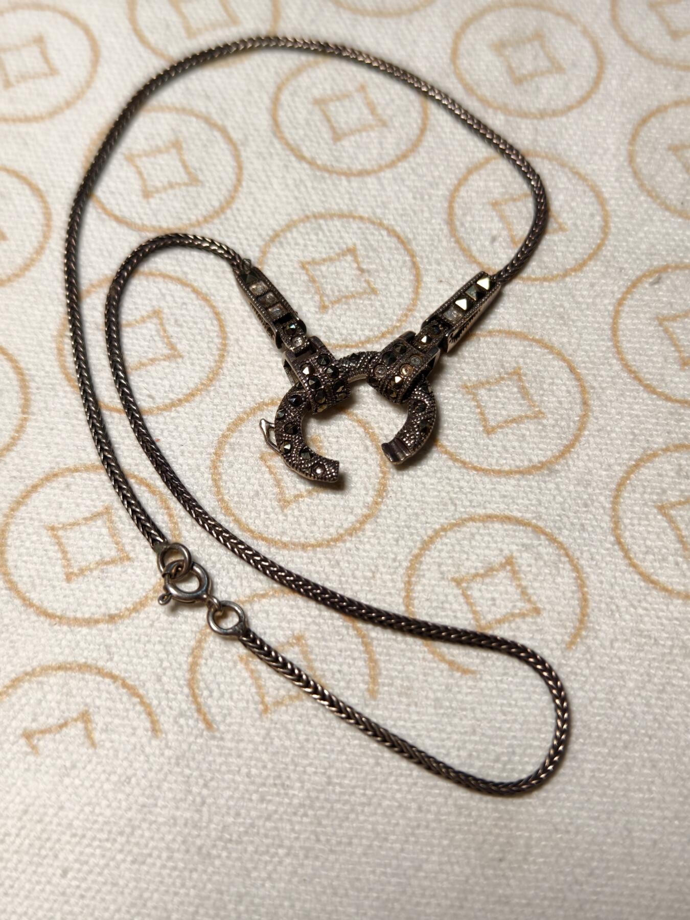 抚柳草堂-第五期章牌钱币（元旦欢庆场） 奖章勋章限时免佣 满百包邮 放漏专场 20世纪意大利银项链一条 打标925 长40cm左右 重10g品相如图