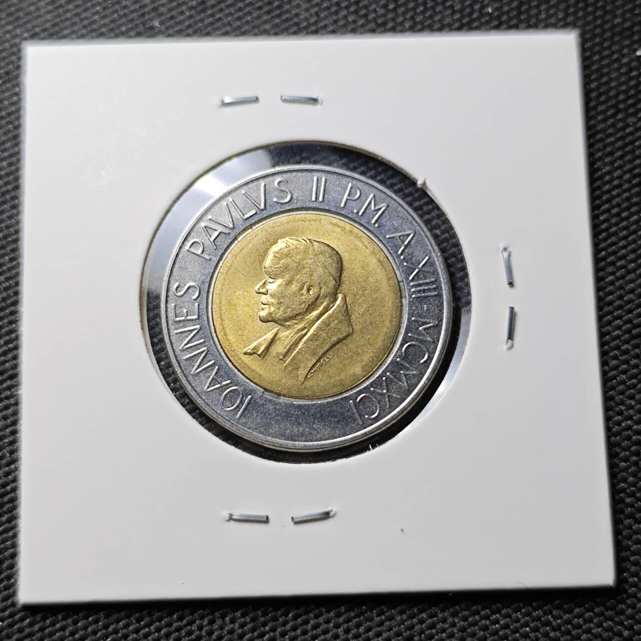 KK钱币收藏小铺 《套币 好品/批量散币专场》  2月预留时间 周末发货  梵蒂冈500里拉双色币 好品