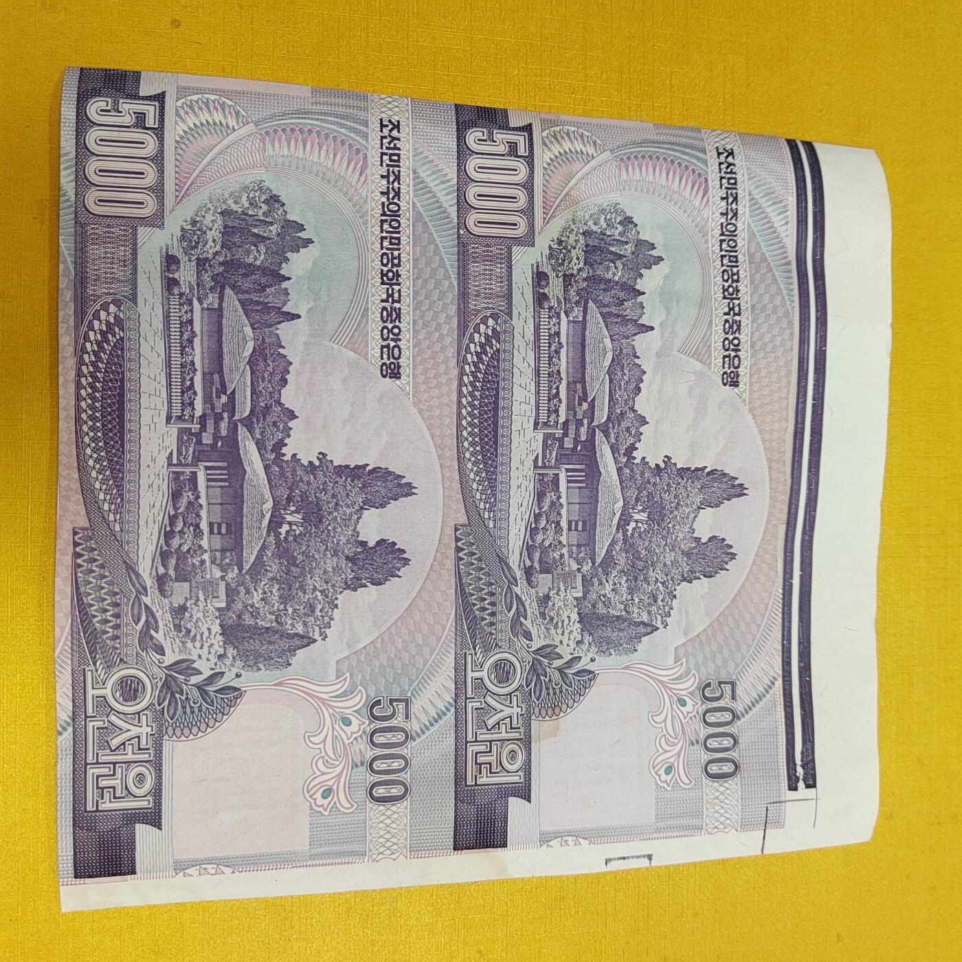 PCAI钱币   1-689  银币纸币小专场 朝鲜老版五千双连带边