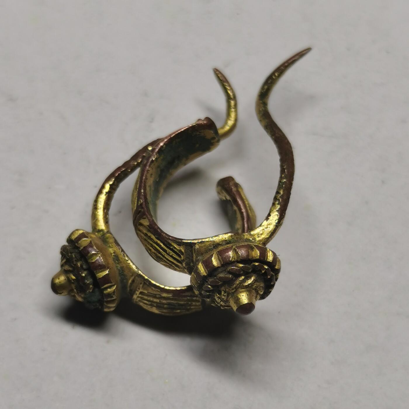 杂件专场92期 清末鎏金耳环一对