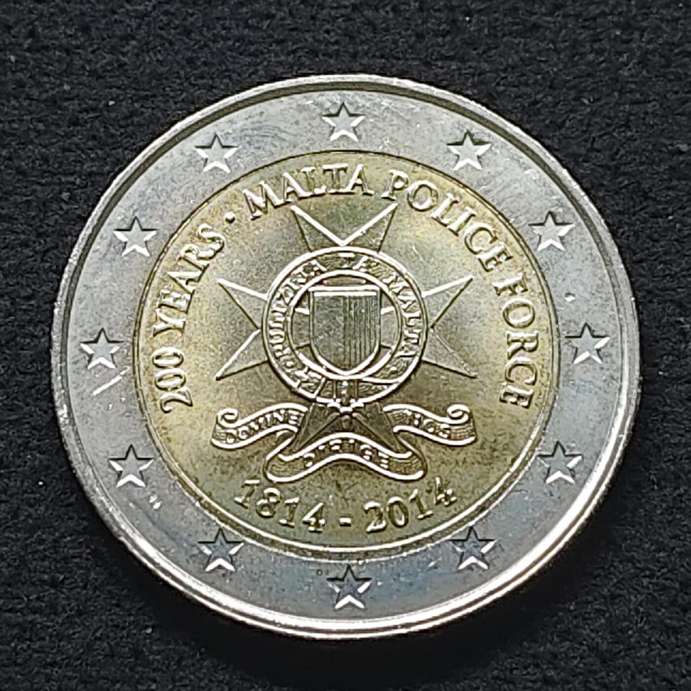 【全场包邮】纯粹捡漏拍490场（免费代拍第27场） 马耳他2014年2欧元警察部队200周年双色纪念币
